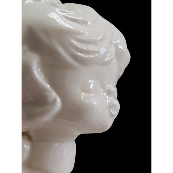 Vintage White Ceramic Kissing Angel Figurines With Wings - Picture 11 of 11